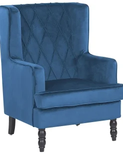 Poltrona SANDSET con poggiapiedi Velluto Blu scuro