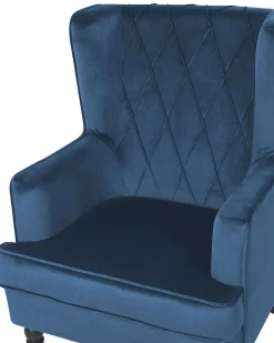 Poltrona SANDSET con poggiapiedi Velluto Blu scuro