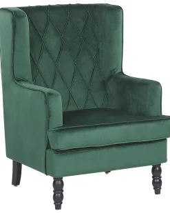 Poltrona SANDSET con poggiapiedi Velluto Verde scuro