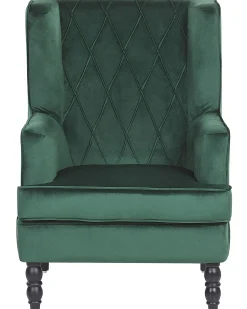 Poltrona SANDSET con poggiapiedi Velluto Verde scuro