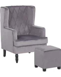 Poltrona SANDSET Velluto Grigio