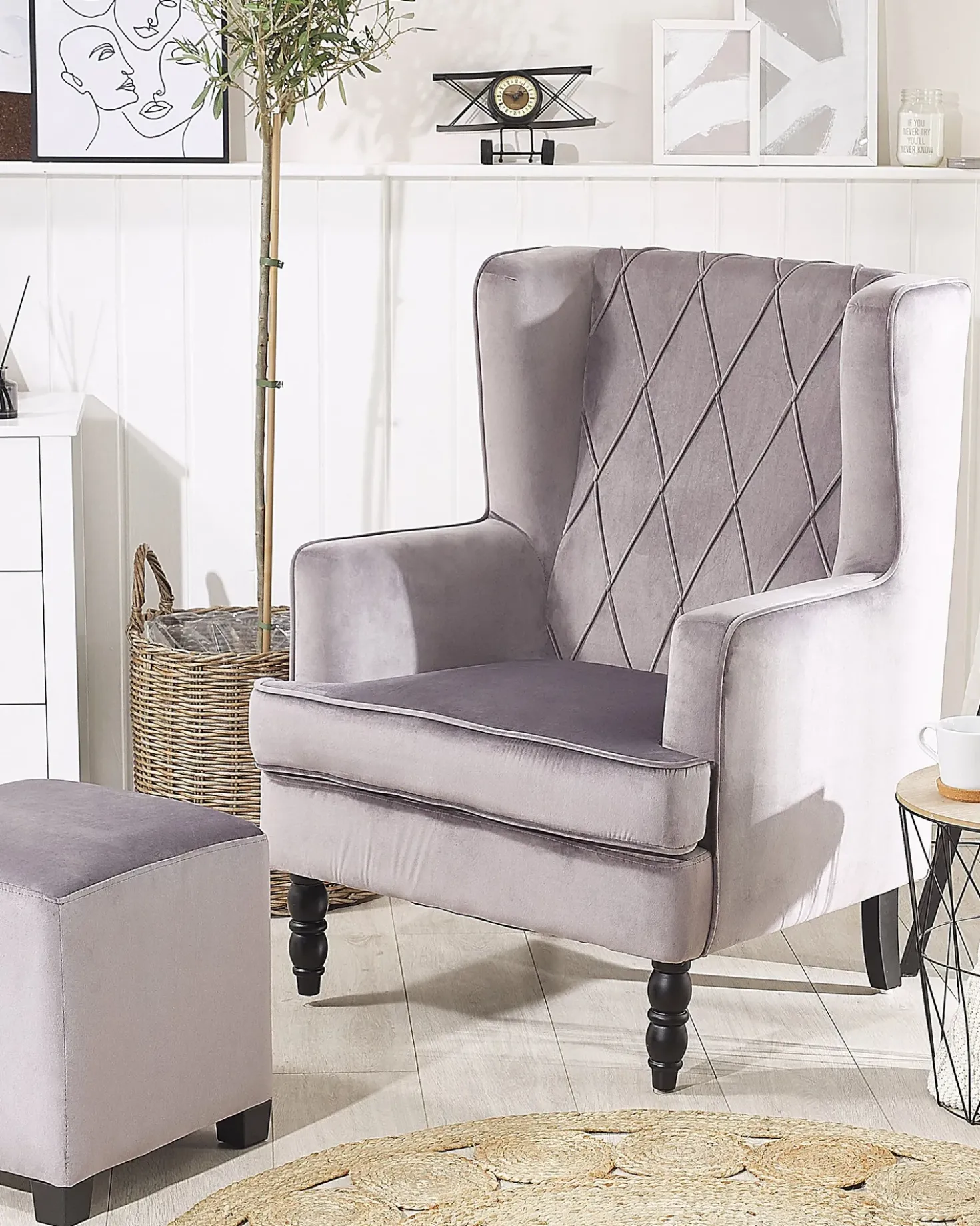 Poltrona SANDSET Velluto Grigio
