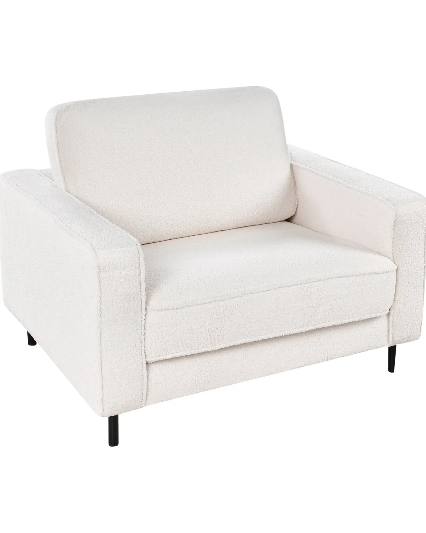 Poltrona SAVALEN Bouclé Bianco
