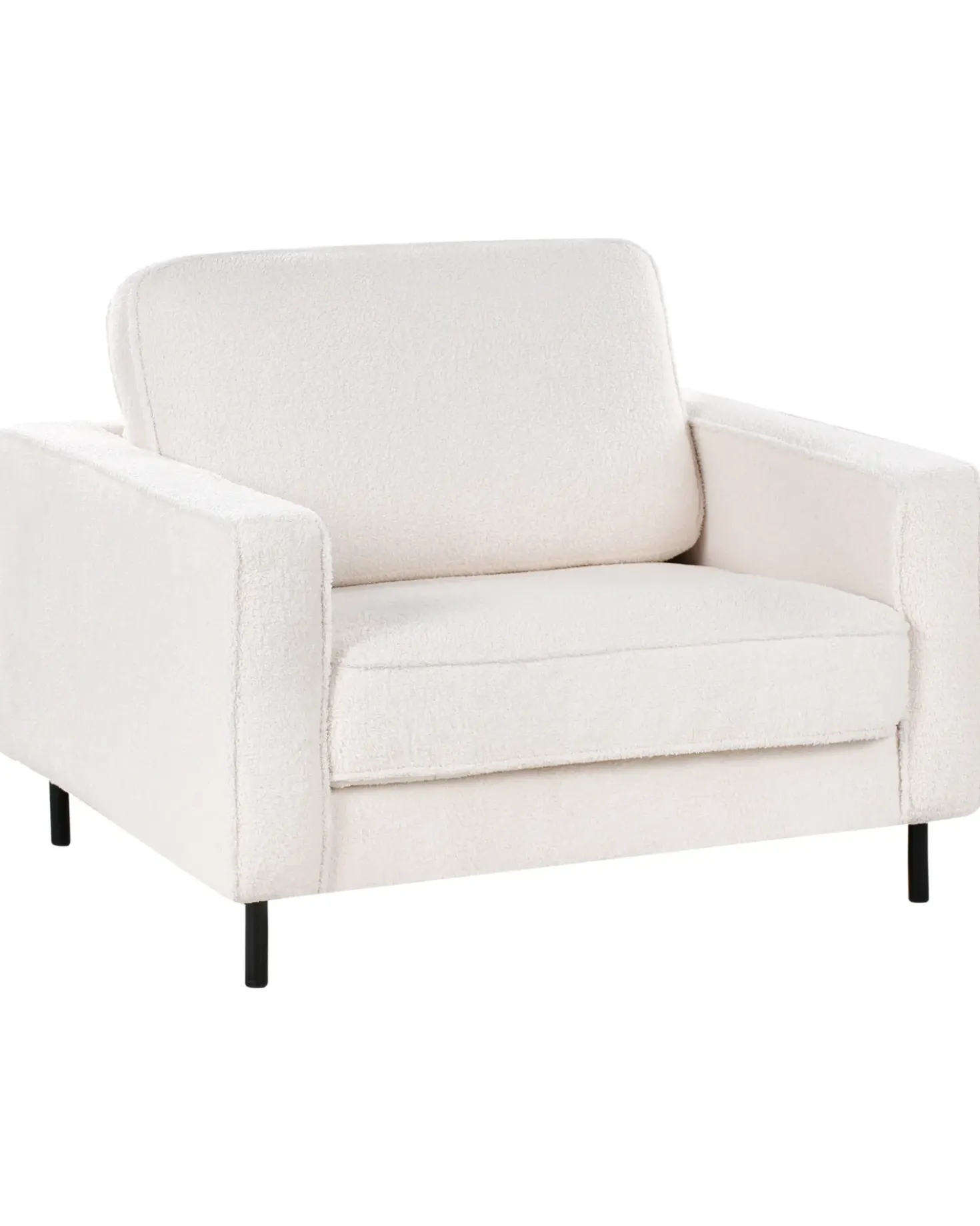 Poltrona SAVALEN Bouclé Bianco