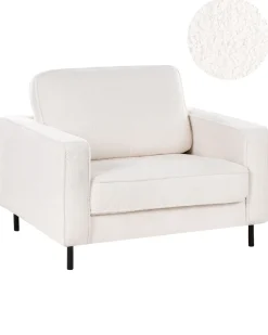 Poltrona SAVALEN Bouclé Bianco