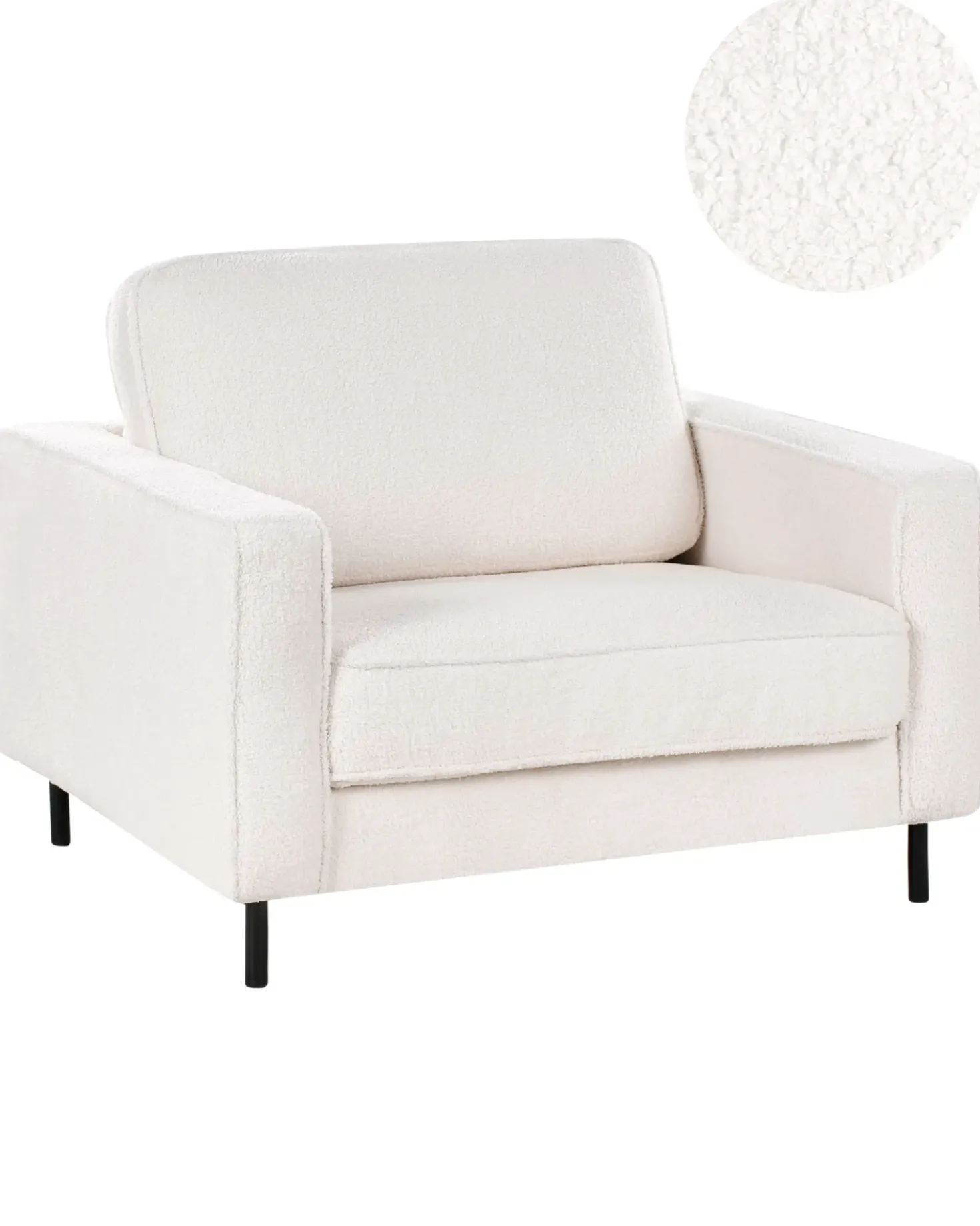 Poltrona SAVALEN Bouclé Bianco