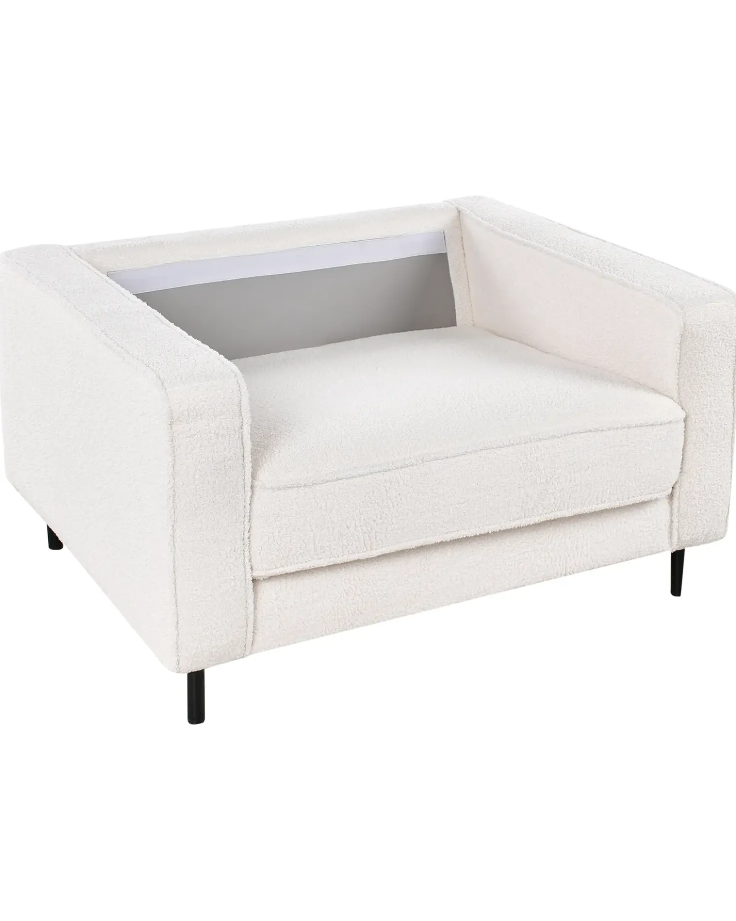 Poltrona SAVALEN Bouclé Bianco