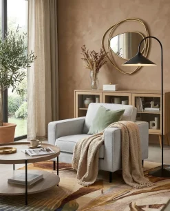 Poltrona SAVALEN Tessuto Grigio chiaro