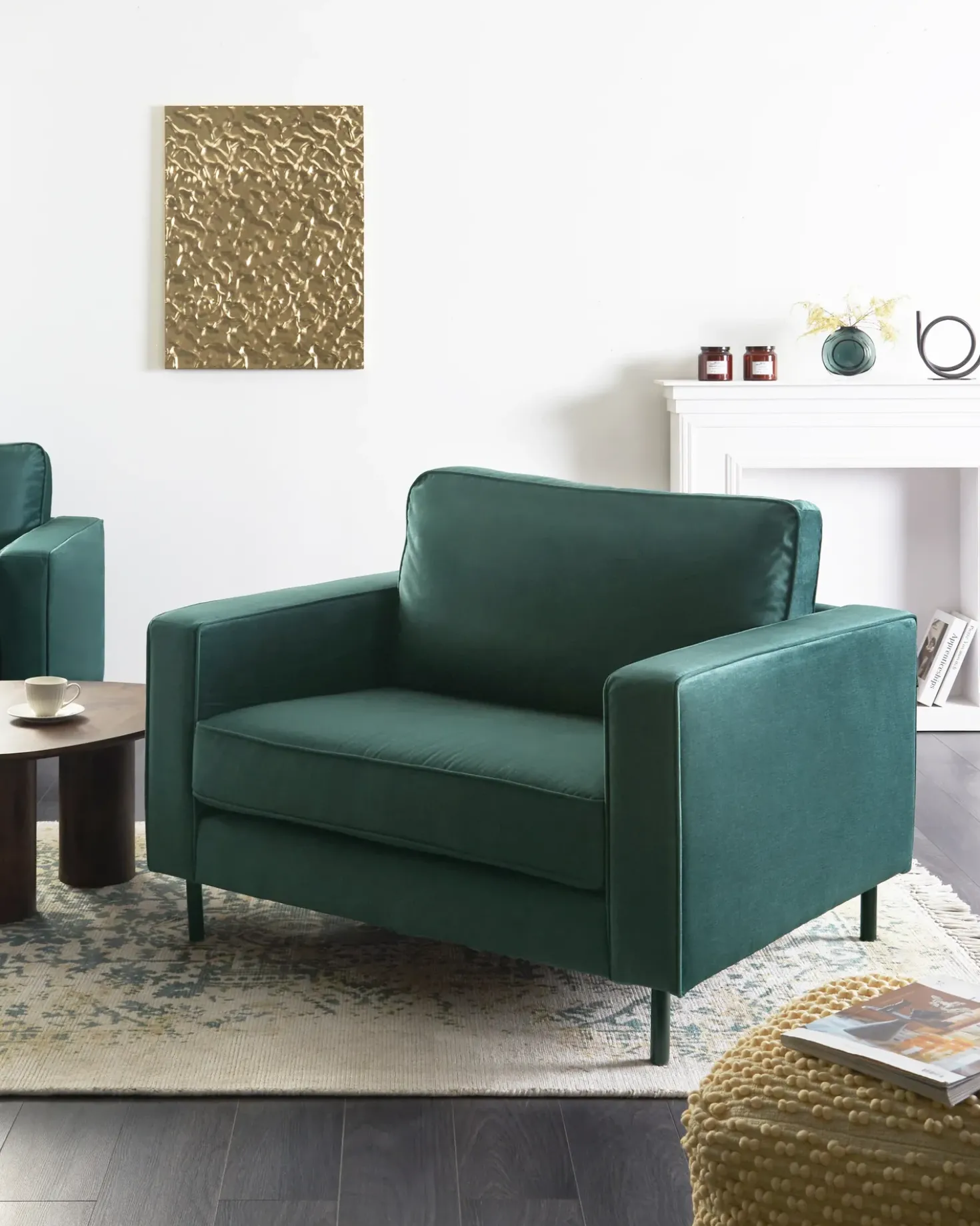 Poltrona SAVALEN Velluto Verde scuro