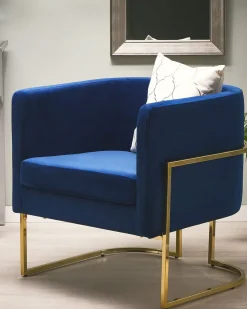 Poltrona SIRKKA Velluto Blu scuro