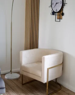 Poltrona SIRKKA Velluto Beige chiaro