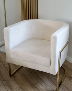 Poltrona SIRKKA Velluto Beige chiaro