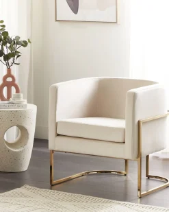Poltrona SIRKKA Velluto Beige chiaro