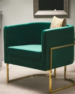 Poltrona SIRKKA Velluto Verde scuro