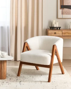 Poltrona SKEI Bouclé Bianco