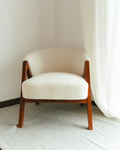 Poltrona SKEI Bouclé Bianco