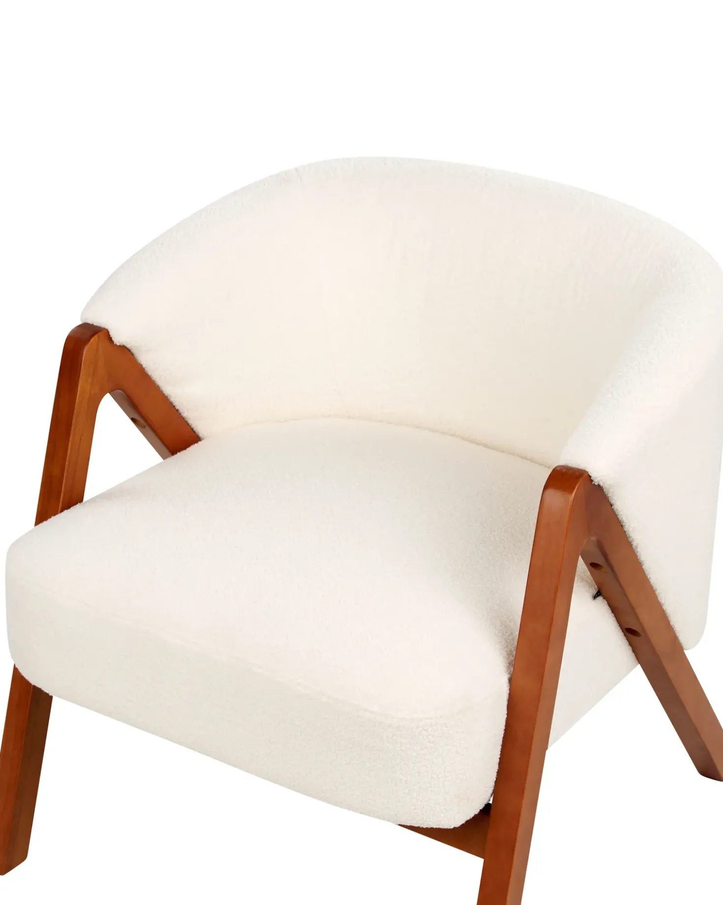 Poltrona SKEI Bouclé Bianco