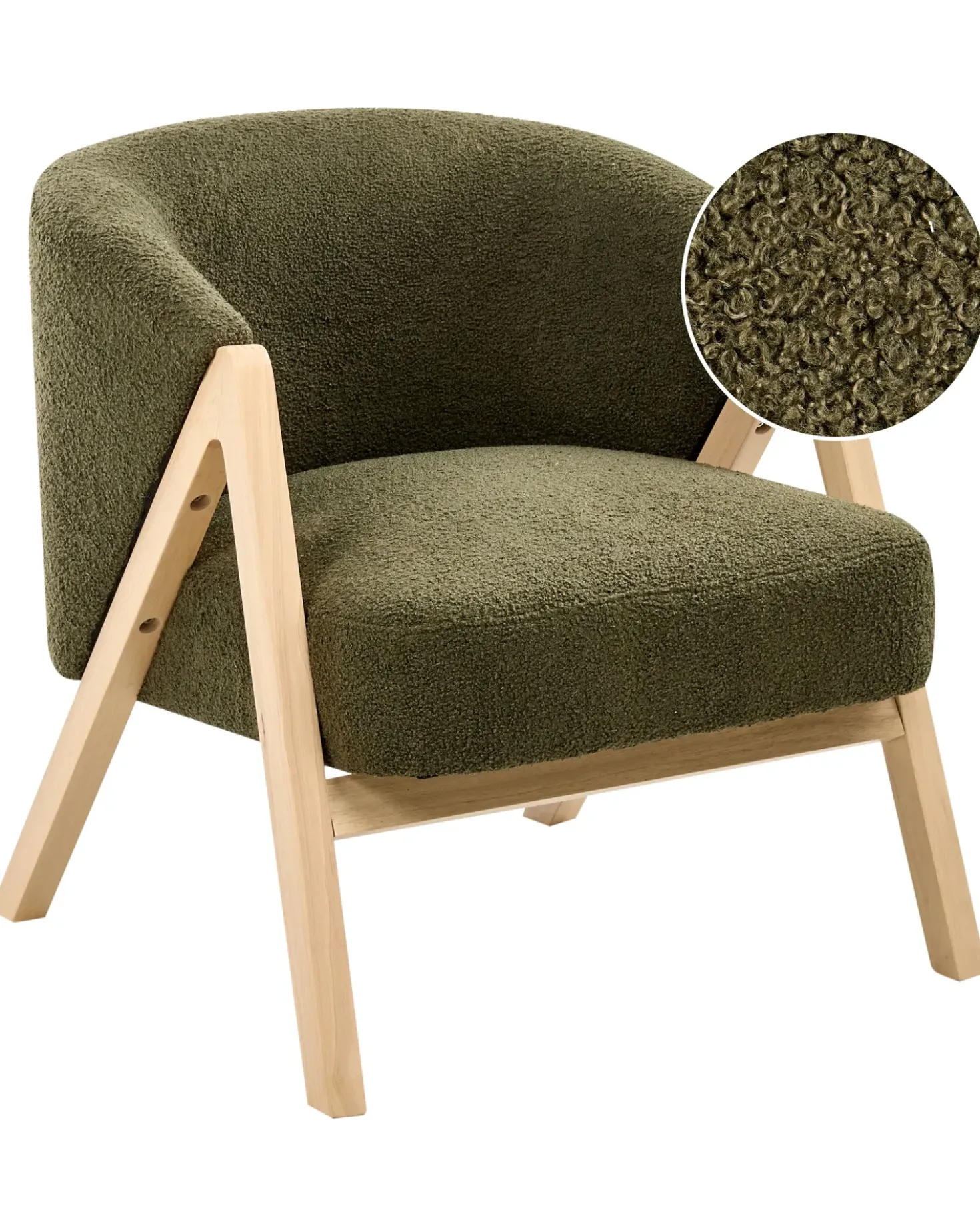 Poltrona SKEI Bouclé Verde scuro