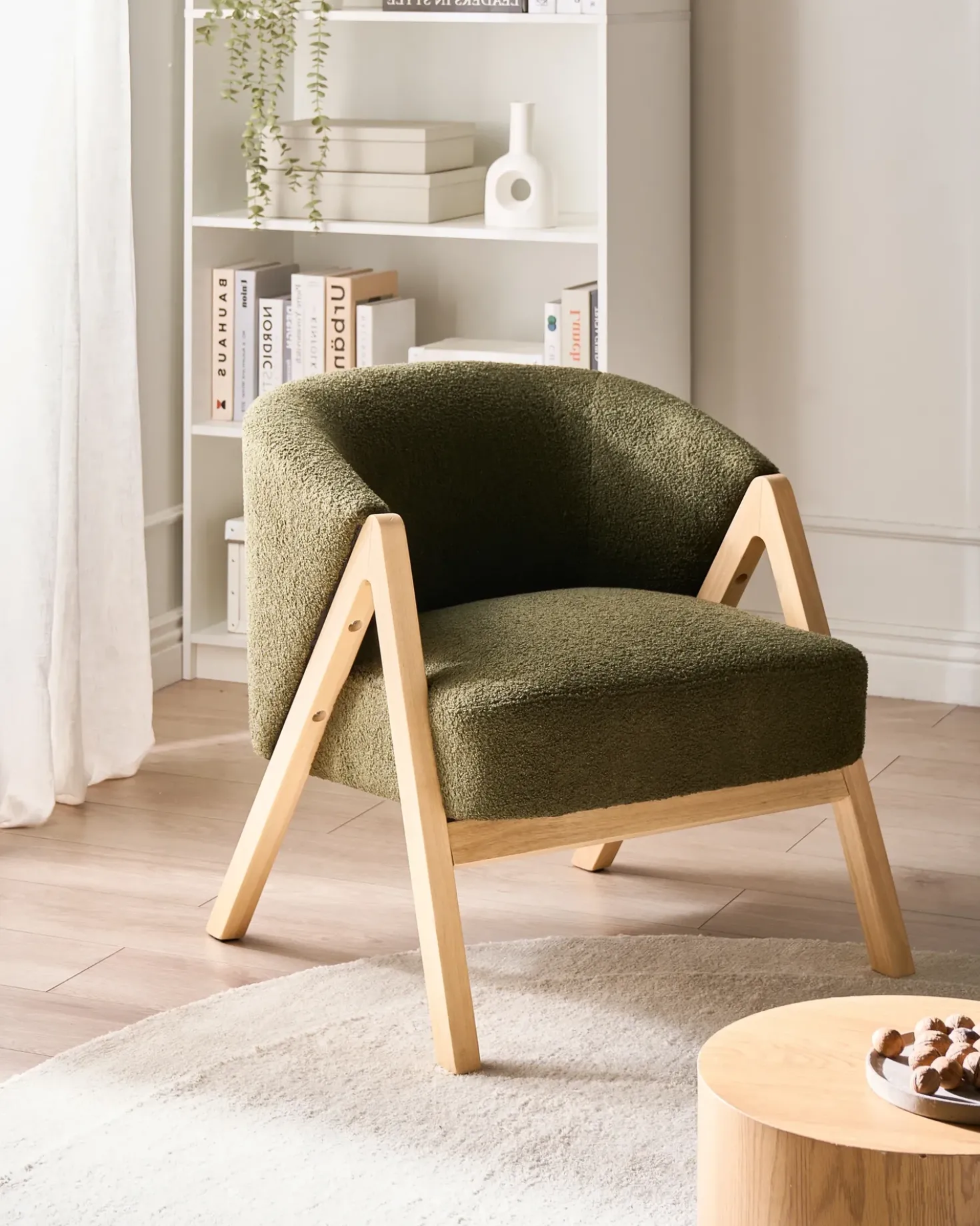 Poltrona SKEI Bouclé Verde scuro