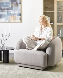 Poltrona SKJANES Tessuto Grigio chiaro