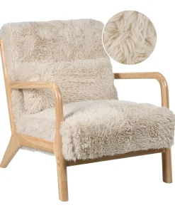 Poltrona SKOVDE Finta pelliccia Beige chiaro