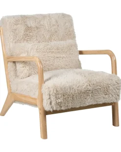Poltrona SKOVDE Finta pelliccia Beige chiaro