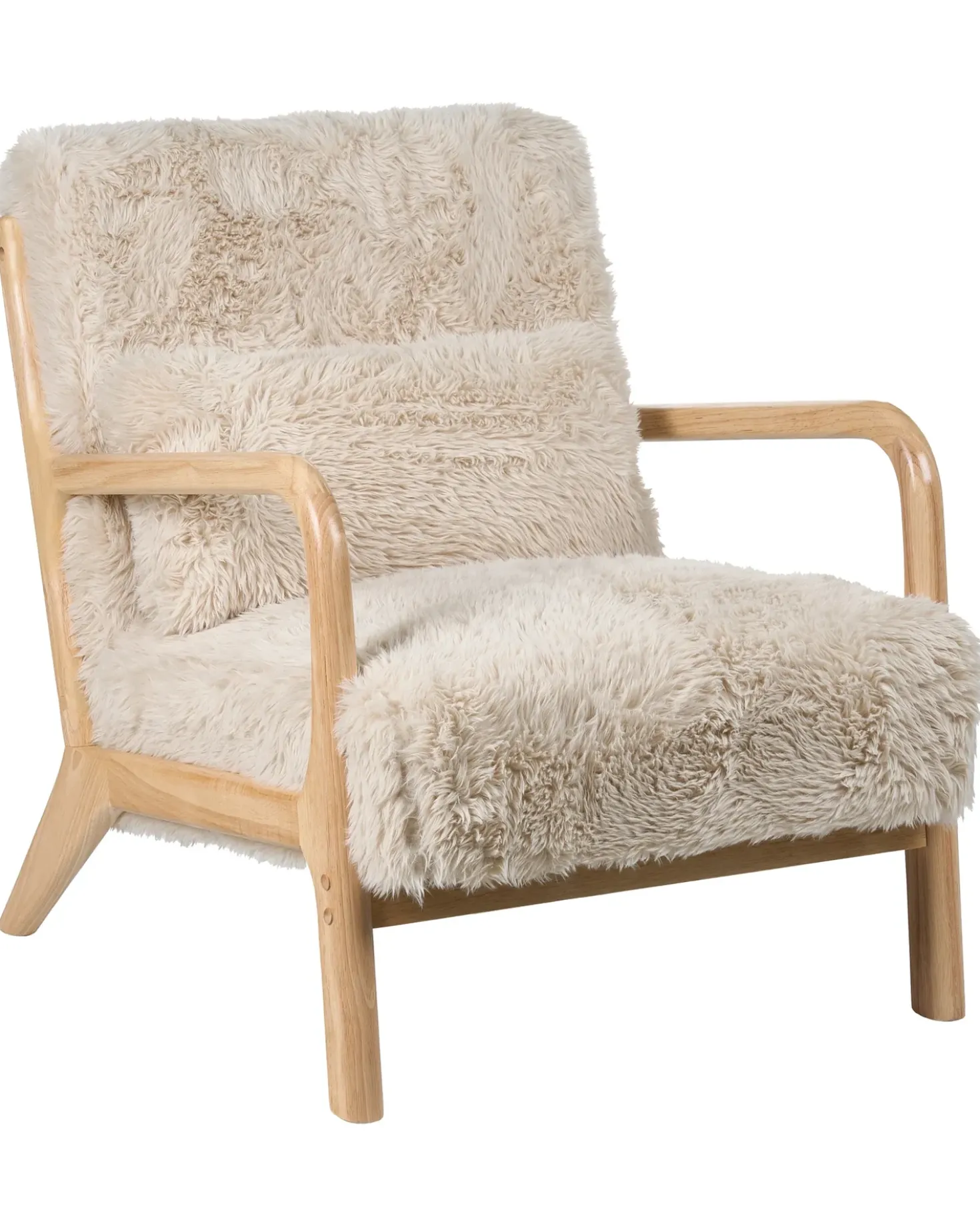 Poltrona SKOVDE Finta pelliccia Beige chiaro