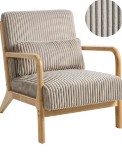 Poltrona SORSELE Velluto a coste Beige