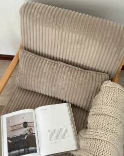 Poltrona SORSELE Velluto a coste Beige