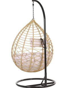 Poltrona sospesa con supporto da pavimento ARSITA Rattan sintetico (PE) Naturale