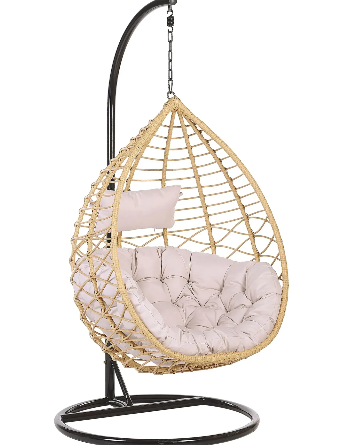 Poltrona sospesa con supporto da pavimento ARSITA Rattan sintetico (PE) Naturale