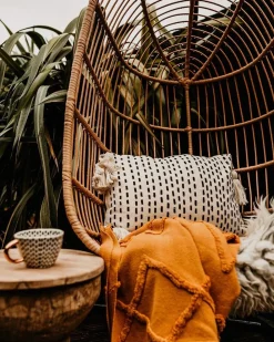 Poltrona sospesa con supporto da pavimento CASOLI Rattan sintetico (PE) Naturale