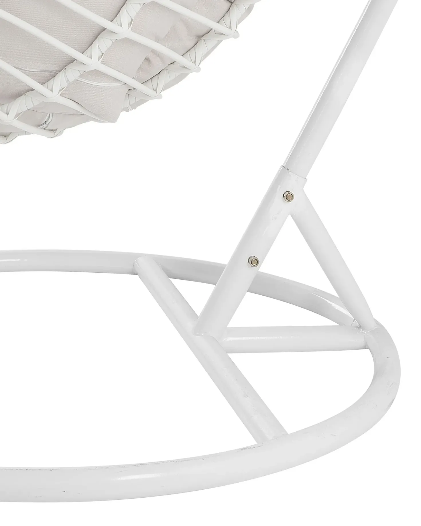 Poltrona sospesa con supporto da pavimento FANO Rattan sintetico (PE) Bianco