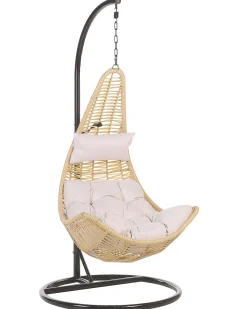 Poltrona sospesa con supporto da pavimento ATRI II Rattan sintetico (PE) Naturale