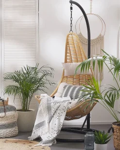 Poltrona sospesa con supporto da pavimento ATRI II Rattan sintetico (PE) Naturale