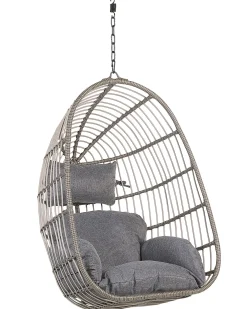 Poltrona sospesa con supporto da pavimento CASOLI Rattan sintetico (PE) Grigio