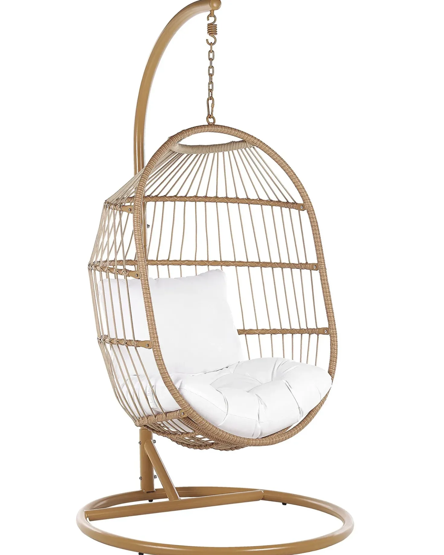 Poltrona sospesa con supporto da pavimento ALBA Rattan sintetico (PE) Naturale
