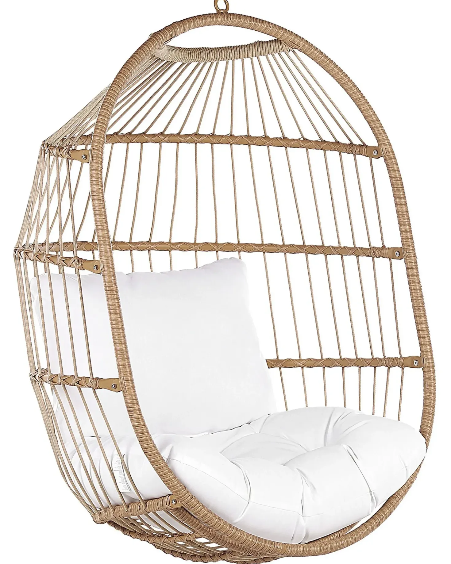 Poltrona sospesa con supporto da pavimento ALBA Rattan sintetico (PE) Naturale