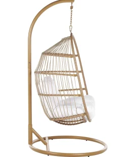 Poltrona sospesa con supporto da pavimento ALBA Rattan sintetico (PE) Naturale