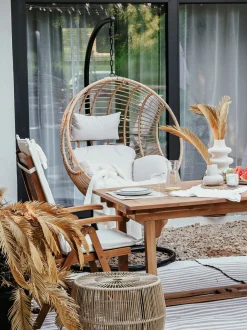 Poltrona sospesa con supporto da pavimento ASPIO Rattan sintetico (PE) Naturale