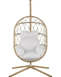 Poltrona sospesa con supporto da pavimento ADRIA Metallo Beige