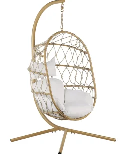 Poltrona sospesa con supporto da pavimento ADRIA Metallo Beige