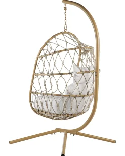Poltrona sospesa con supporto da pavimento ADRIA Metallo Beige
