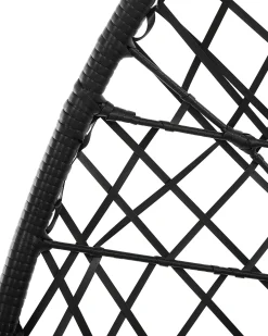 Poltrona sospesa con supporto da pavimento ALATRI Rattan sintetico (PE) Nero
