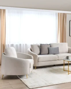 Poltrona TROSA Tessuto Beige chiaro