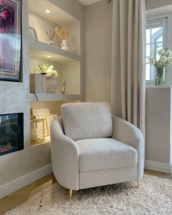 Poltrona TROSA Tessuto Beige chiaro