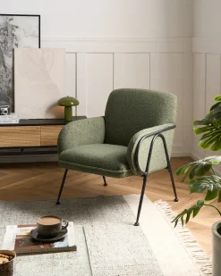Poltrona TRYSNES Bouclé Verde