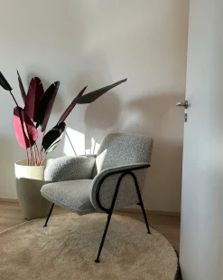Poltrona TRYSNES Tessuto Nero/Bianco