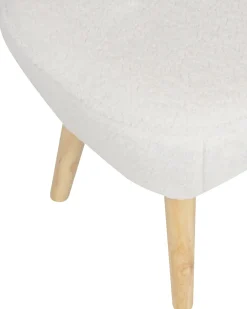 Poltrona TUMBA con poggiapiedi Bouclé Bianco