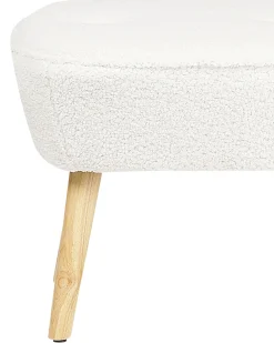 Poltrona TUMBA con poggiapiedi Bouclé Bianco
